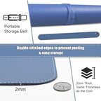 BLESWIN Large Desk Pad, 47.2'' x 23.6'', Office Desk Mat, Computer Mat for Desk, Leather Desk Pad Protector, Sewing Desk Blotter, Desktop Writing Pad for Office/Home/Decor Lake Blue - Image 3