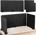 Buryeah 3 Pcs Desk Divider Desk Partition 23.6 x 47.2, 23.6 x 23.6 Stand up Freestanding Cubicle Privacy Panel Reducing Noise Visual Distraction Divider for Office Home School(Deep Gray) by Buryeah