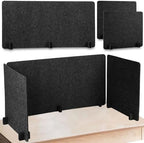 Buryeah 3 Pcs Desk Divider Desk Partition 23.6 x 47.2, 23.6 x 23.6 Stand up Freestanding Cubicle Privacy Panel Reducing Noise Visual Distraction Divider for Office Home School(Deep Gray) by Buryeah