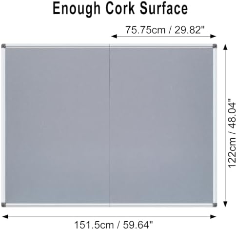 DEVELOP 60x48 Inch Large Gray Felt Bulletin Board, Wall Mounting Pin Memo Notice Cork Board with Silver Aluminium Frame for Office, Home, and Classroom, Includes 10 Push Pins - Image 4