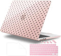 Case for 2026/2025/2024/2023 MacBook Air 15-inch Laptop Release M5 A3448 /M4 A3241 /M3 A3114 /M2 A2941, Stylish Protective Hard Shell Cover for MacBook Air 15.3 inch, Pink & Black Polka Dots by WelcomeViseNewitems