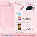 SHANTRA 16'' x 7'' Desktop Whiteboard with Fast Charger Station & Adjustable LED Lamp, Pink Desk Dry Erase Board with Organizer, Computer Pad & Keyboard Stand for Home, School, Office Desk Accessories - Image 5
