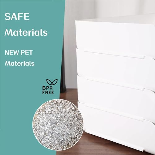 4 Tiers Stackable A4 Paper Trays, Office Desk File Holder, Tidy File Document Letter Book Paper Organizer (4 Tiers,White) - Image 2