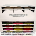 Ultimate Office TierDrop Desktop Organizer, 6 Compartment Sorter, 3-Wide - Image 5