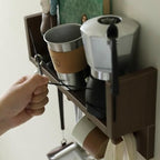 Entrance Coat Rack ，Coat Hooks, Wall-Mounted Wooden Hook Rack, Wall-Mounted Shelves are Very Suitable (Walnut Color Finish-B-1) - Image 5