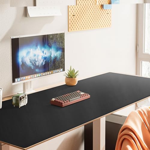 Cacoy 70.8"x24" Extended Leather Desk Mat, Waterproof Desk Blotters, Black - Image 4