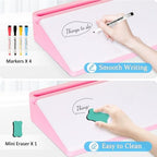DOLLAR BOSS Glass Desk Whiteboard Small Dry Erase Board, Pink - Image 4