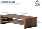 FITUEYES Wooden Monitor Stand Riser, 2-Tier Desk Storage Shelf, Brown - Image 3