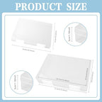 12 Pcs Clear Paper Storage Box, White, 12.4 x 9.84 x 1.18 Inches - Image 2
