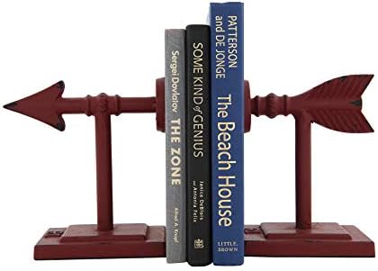 Creative Co-Op Decorative Cast Metal Arrow Bookends, Red, Set of 2 Pieces - Image 4