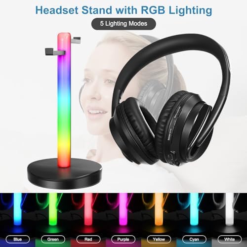 Bluetooth TV Headphones with RF Transmitter Headset Stand - Image 4