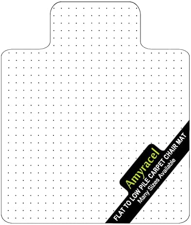 Amyracel Clear Chair Mat for Low Pile Carpet, 53'' x 45'' Thick Computer Desk Chair Mat for Carpeted Floors, Easy Glide Plastic Floor Mat for Office Chair on Carpet Protection (45'' x 53'' with Lip) by Amyracel