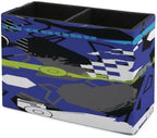 PU Leather Multi-Compartment Pen Holder Desktop Organizer Pencil Cup Storage Caddy for Office Home Supplies Abstract Seamless Pattern with Sport Cars - Image 7