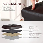 Storage Ottoman, 17" High Small Ottoman with Thicker Foam Padded Seat Brown - Image 7