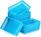Wenqik Set of 12 Small Plastic Baskets for Organizing, Blue by Wenqik