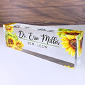 Artblox Office Desk Name Plate Personalized | Custom Name Plates for Desks | Sunflowers Design On Clear Acrylic Glass | Office Desk Decor - (8" x 2.5") by Artblox