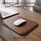 Maruse Italian Leather Mouse Pad for Home or Office Desktop, Handmade in Italy, Honey - Image 6