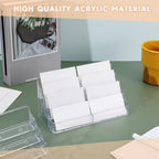 Jutom 8 Pcs 8 Pocket Acrylic Business Card Holder 7.68 x 3.43 x 3.82 Inch Multi Business Card Holder Display Clear Stand Card Organizer for Desk Literature Flyer Pamphlet - Image 4