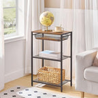 HOOBRO Tall Side Table, Telephone End Table with Metal Mesh Basket - Image 2