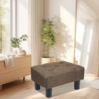 Poofzy Small Foot Stool Ottoman, Linen Ottoman Foot Rest with Legs, Rectangle Foot Rest for Couch, Footstools and Ottomans Small for Living Room and Entryway (Brown) - Image 2