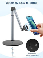 Mistriddle Magnetic Overhead Phone Stand, 2-Section Telescopic Arm - Image 6