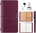 Thenshop Traveling Refillable Leather Journal Notebook, Purple, Stand Size by Thenshop
