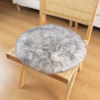 LLB Sheepskin Chair Pads - Office & Dining Room Chair Cushions (16.5" Round, Pack of 1), Grey - Image 2