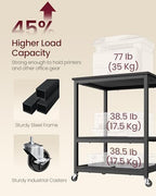 VASAGLE 3-Tier Printer Stand with Locking Wheels, Under Desk Printer Table - Image 6