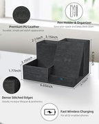 Wireless Charger with Desk Organizer, 3 Compartments and 1 Phone Stand - Image 4