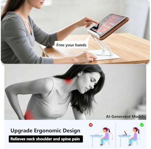 2-in-1 Adjustable Floor & Desktop Music Book Stand, White - Image 6