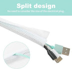 Split Wire Loom 1 Inch 50ft, Braided Cable Sleeve for Cable Management, Cord Protector for Pets, TV, Desk & Automotive，White - Image 2