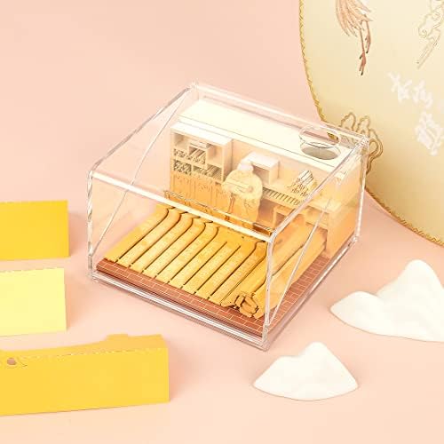 Teacher's Day Gift 3D Sticky Note Paper Card Craft Notepad Confucius Institute 3D Memo Pad, Kawaii Sticky Note Paper Carving Art Notepad with Pen Holder Bookmark - Image 4