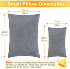 1 MIDDLE ONE 2 Pack Small Pillow, 16 X 12 Inches, Memory Foam Mini Pillow for Travel, Camping, Sleeping, Nap and Neck, Knee, Lumbar Support, Tiny Cushion for Pet, Dogs (Grey) - Image 2