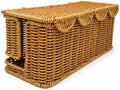 Cable Management Box, Faux Rattan Cord Organizer Basket for Power Strips by Unknown