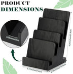 4 Tier Wood Brochure Display Stand 6 x 9 inch Black Brochure Holder Pamphlet Display Stand for 5.5 x 8.5 inch 5 x 7 inch Booklets Menus Postcard Holder Multi Purpose Organizer - Image 2