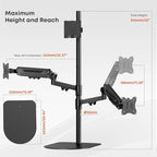 PUTORSEN Freestanding Triple Monitor Stand, Up to 49", Holds 44 lbs - Image 6