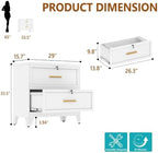 2 Drawer File Cabinet with Lock, Small Filing Cabinet for Home Office - Image 3
