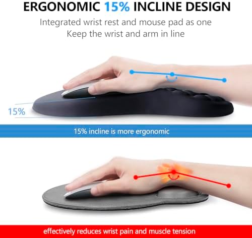 Ergonomic Mouse Pad Wrist Support, 2 in 1 Keyboard Wrist Rest Set - Image 2