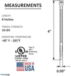 Kable Kontrol Made in USA Cable Ties, 4 Inch 10,000 Pcs 18 Lbs Test – Black - Image 2
