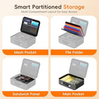 Fireproof Document Box with Lock, Waterproof Hard Shell File Organizer with Accordion Folder, Portable Fireproof File Safe Box for Home Office Storage of Documents, Laptop, Cash & Passports - Image 5