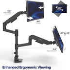 VIVO Black Dual Ultrawide Desk Mount, Up to 49 inch Screens, STAND-V200V-P - Image 4