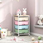 Utility Cart with 4 Drawers, Rolling Storage Cart with Drawers, Rainbow - Image 2