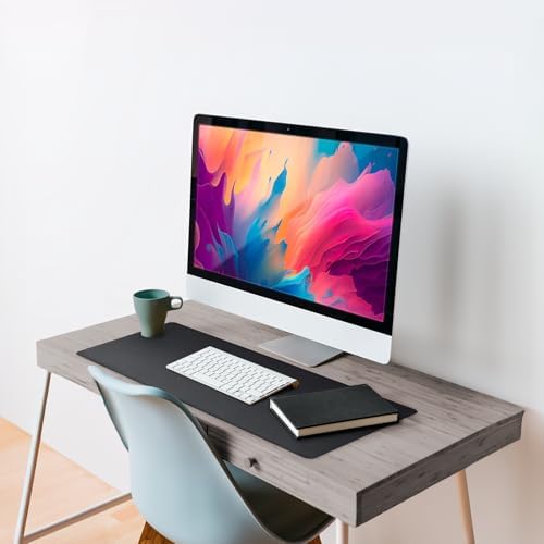 Vine Creations Leather Desk Mat Large 44" x 22", Desk Protector Mat, PU Leather Desk Pad, Large Mouse Pad, Desk Blotter, Desk Pads on Top of Desks, Desk Matt for Desktop, Office Desk Mat (Black) - Image 4