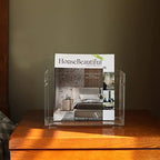 Crystal Clear Acrylic Magazine Holder,Space Saving Magazine Rack, Book Basket, Storage Organizer Bin for Living Room, Bathroom, Home Office, Newspapers - Image 3