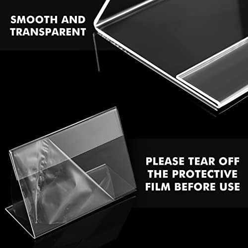 Teling 100 Pcs 3.5x2.5 Mini Acrylic Sign Holder Slant Back Display Stands - Image 4