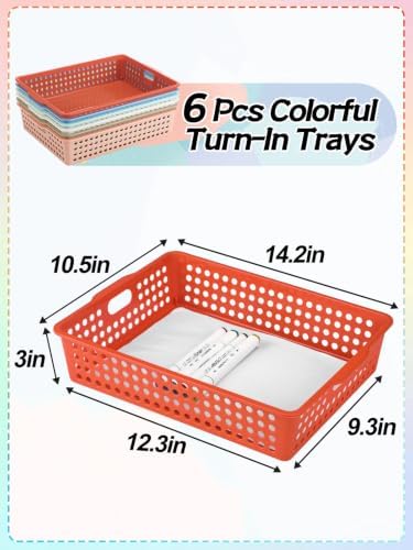 6 Pcs 14.2"x10.5" Thick Durable Paper Turn in Trays Classroom Organization - Image 3