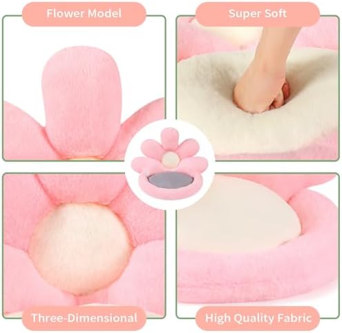 Ditucu Flower Shape Chair Pillow Cute Seat Cushion 19 inch Comfy Lazy Sofa Floor Pillows Dorm Seating for Bedroom Decor Pink - Image 4