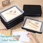 Tinlade 12 Pack Classroom Clear Paper Storage Bins with Lids, Black - Image 5