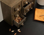 Kate and Laurel Apothecary Wood Desk Drawer Set, 9 Drawers, Rustic Brown - Image 5