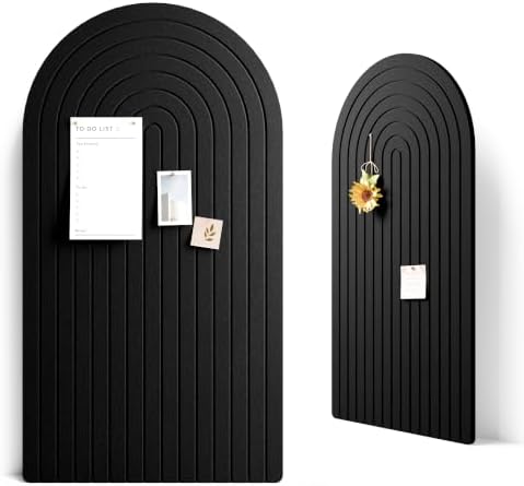 Large Arched Felt Bulletin Board 47.2''×25.5'', Black by FLUXYNARA
